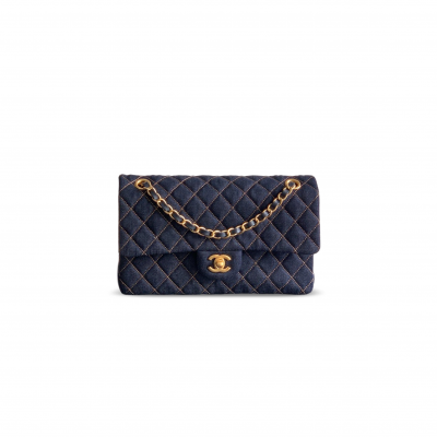 CHANEL 26P DENIM MEDIUM CLASSIC FLAP BAG (25.5*15.5*6.5cm)